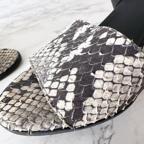 Vince Snake Leather Ankle Cuff Sandal Heels Women’s Size‎ 9.5 EU 41 ANTONIA - Picture 7 of 11